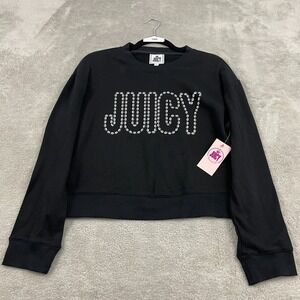 NWT Juicy Couture Sweatshirt Womens‎ Medium Black Logo Spellout Y2K Deadstock